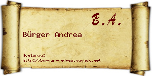 Bürger Andrea névjegykártya